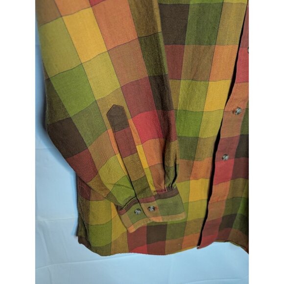 VTG Viyella Men's Country Bold Checkered Button Wool Shirt Sz M - Picture 4 of 10